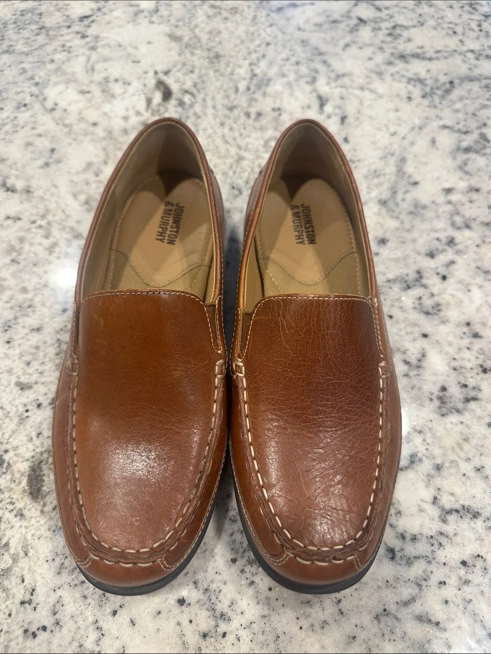 Johnston & Murphy Brown Leather Slip-On Loafers